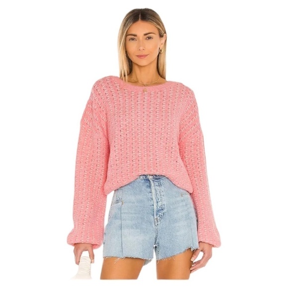 For Love And Lemons Sweaters - FOR LOVE & LEMONS Dawn Hi Low Pullover - Pink